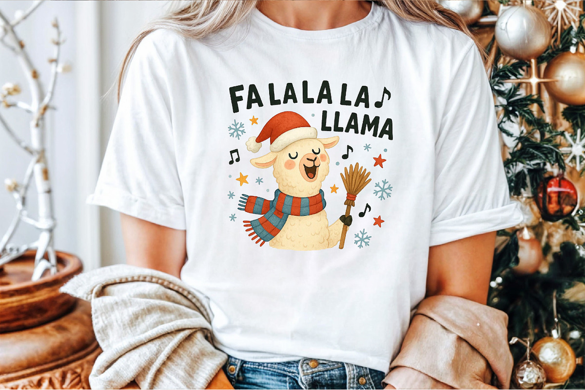 Fa La La La LLama Christmas PNG, an Illustration by Sublimation Artist (Photo 3 of 9)