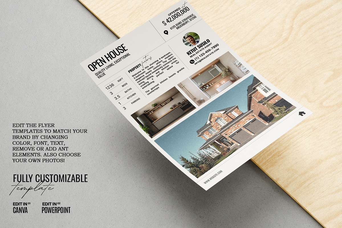 Real Estate Flyer For Open House, a Flyer Template by Prapti Design (Photo 3 of 10)