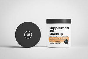Customizable Supplement Jar Mockup, a Cups & Container Mockup by Designer Dude