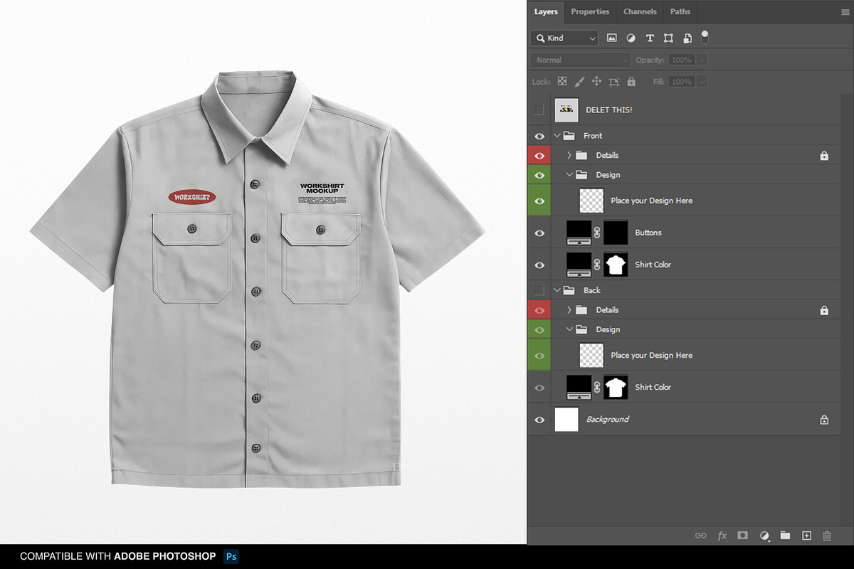Workshirt Mockup, a Shirt Mockup by Irhasalfahad (Photo 4 of 4)