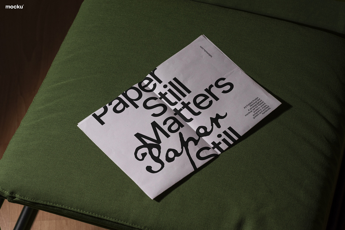 Editorial Folded Poster Mockup Set, a Books & Magazine Mockup by Mocku (Photo 3 of 17)