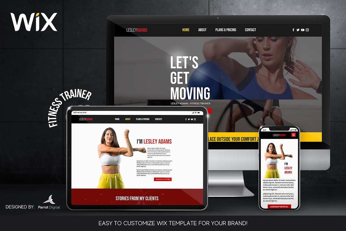 Personal Trainer Website for Wix, a Shopify Template by Parrot Designs (Photo 1 of 4)