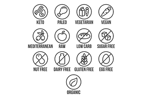 Diets And Ingredient Label Icons