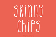Skinny Chips handmade Font, a Sans Serif Font by Fun Font Shop (Thumbnail 1 of 2)