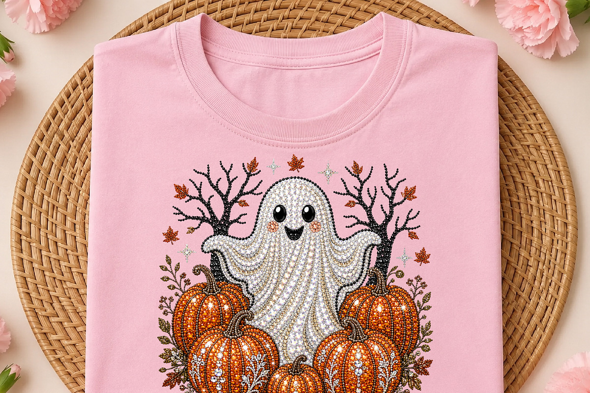 Rhinestone Ghost Halloween PNG, a Seasonal Illustration by DreamCafeArt (Photo 2 of 6)