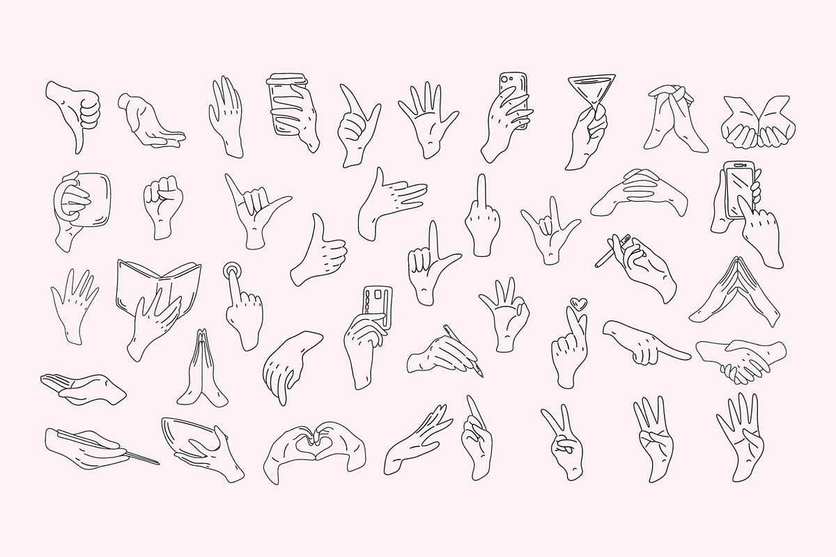Hand Gestures Vector Set, an Object Illustration by Samnay Arts (Photo 4 of 5)