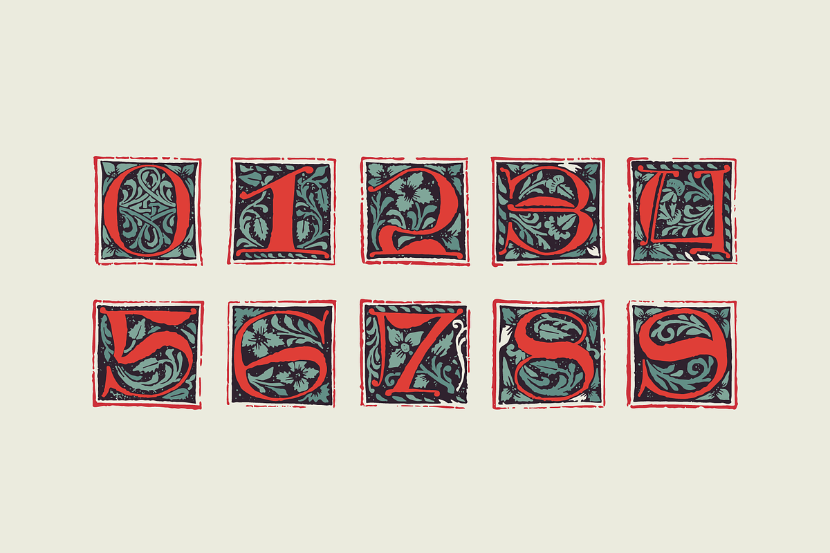 Tractatus Medieval initials font, a Blackletter Font by kaer_shop (Photo 5 of 9)