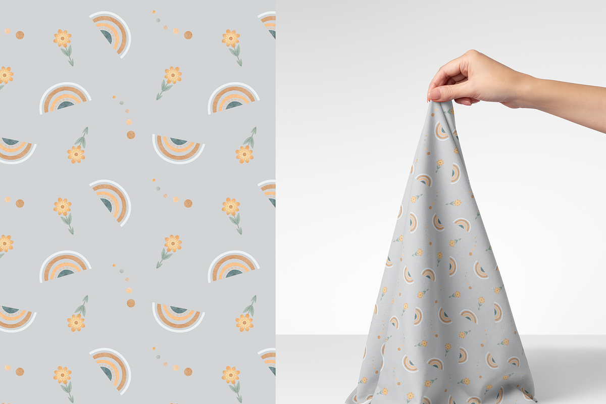 Boho Whale & Rainbow, a Pattern Graphic by tetiartline (Photo 2 of 10)