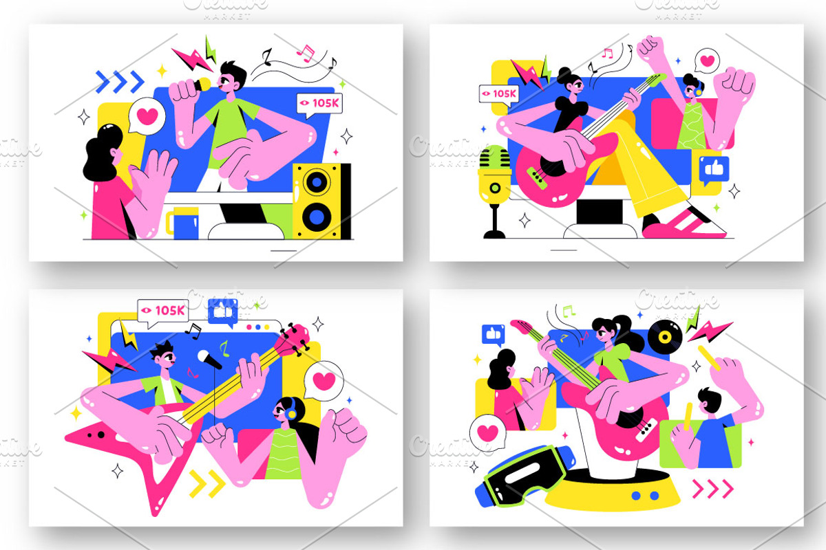 10 Virtual Concert Illustration, a Person Illustration by denayunebgt (Photo 2 of 4)