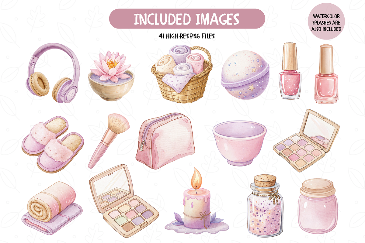 Spa Day Clipart, Cute Spa PNG, an Illustration by TatiMockup (Photo 3 of 5)