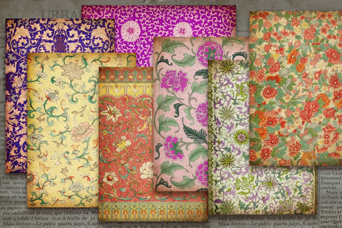 Chinoiserie Set 2, a Background Graphic by Digital Vintage (Photo 1 of 2)