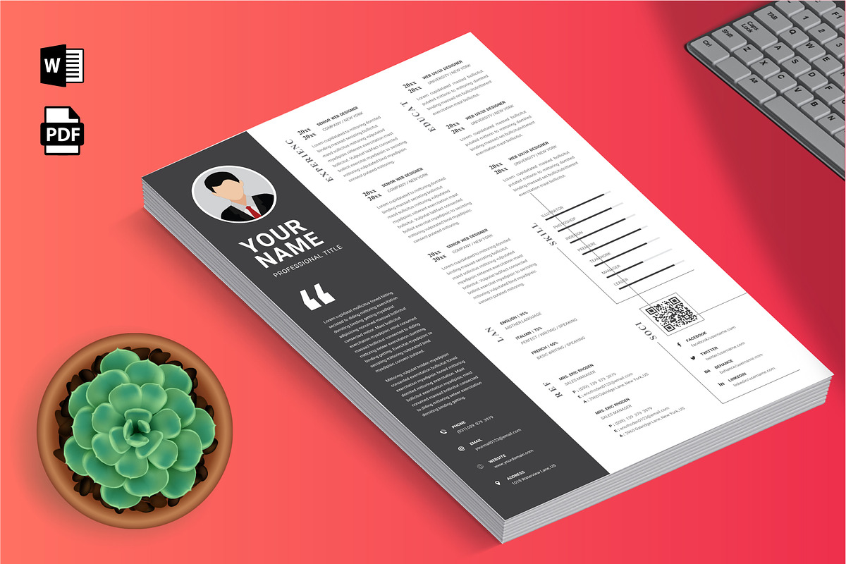 Modern Executive Resume Template, a Resume Template by Blue Digital Studio (Photo 2 of 2)