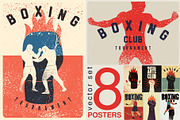 Boxing grunge vector poster set., a Sport Illustration by PoPaShop (Thumbnail 1 of 9)