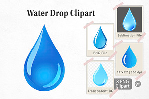 Water Drop Clipart, a Graphic by Artnoy