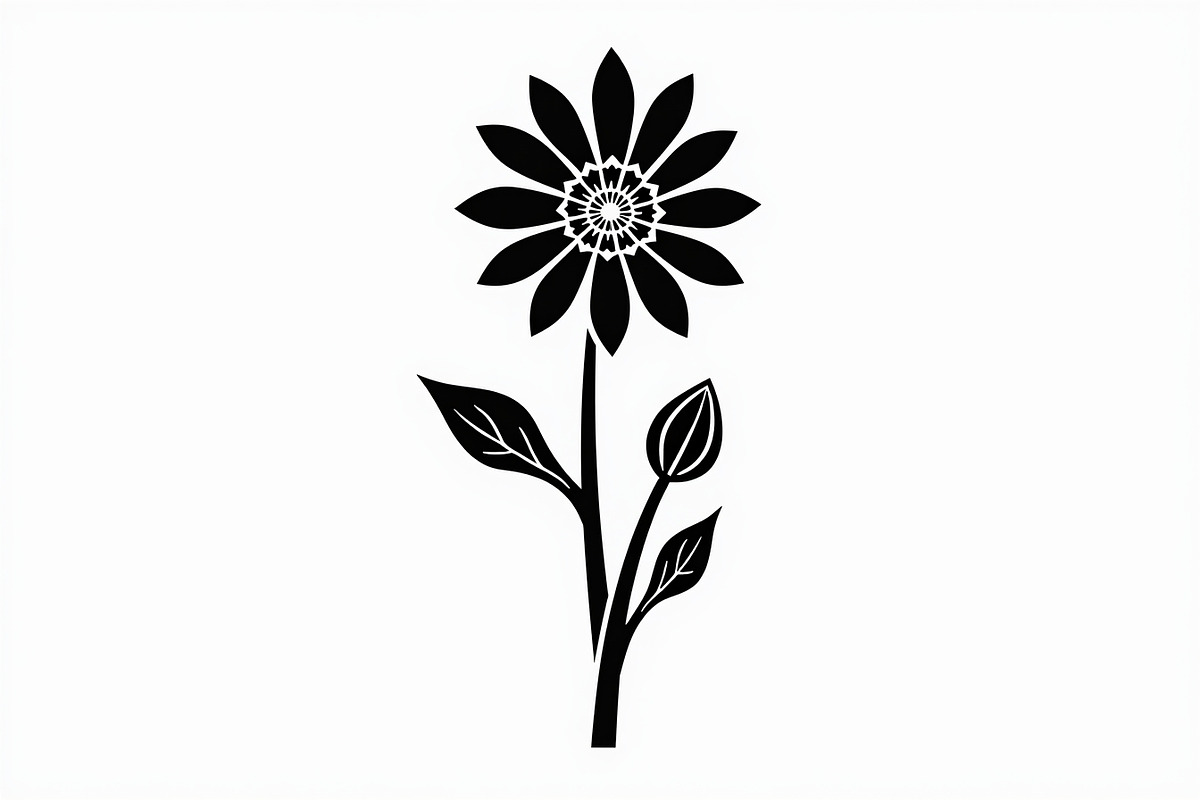 Modern Black Flower Design, an Illustration by jahid234 (Photo 12 of 21)