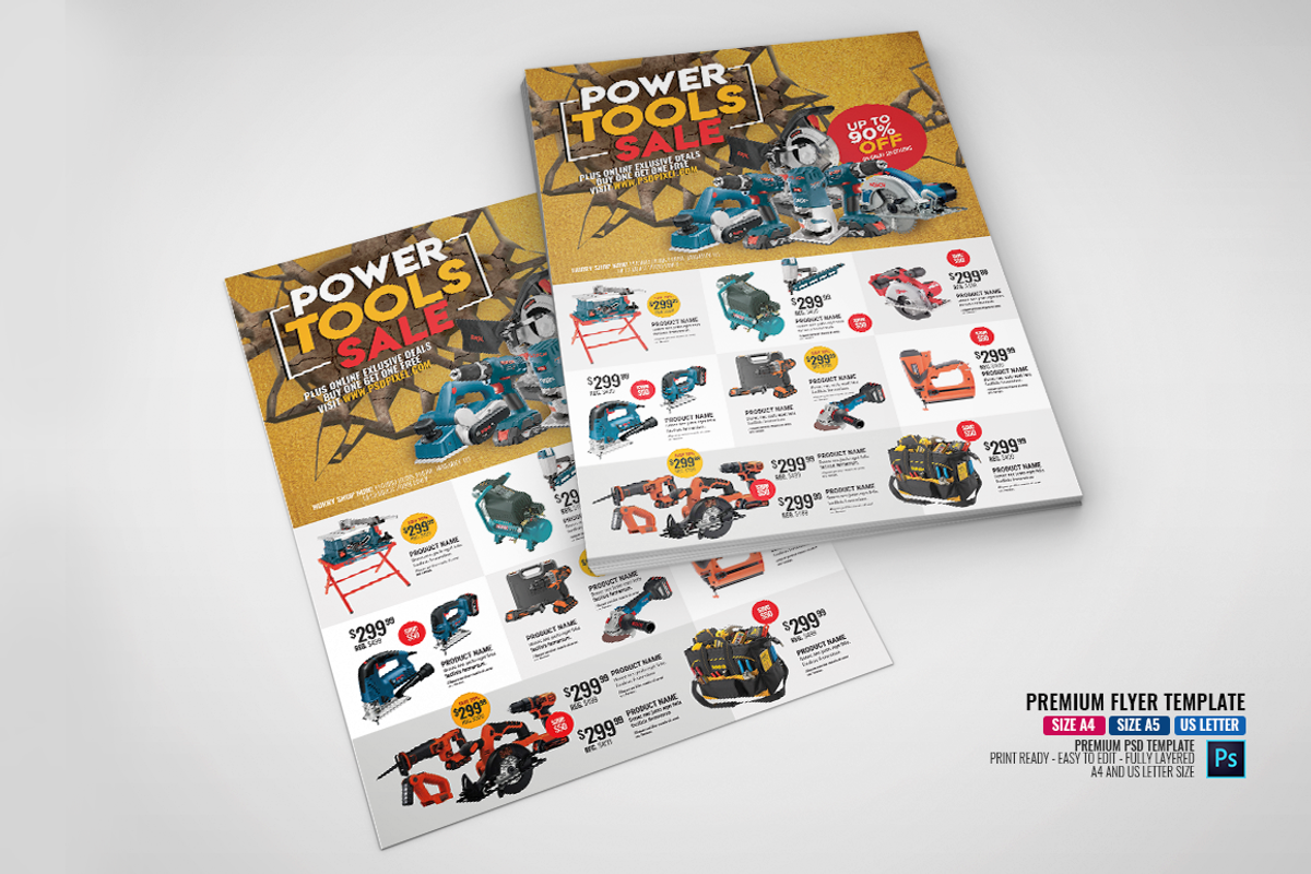 Power Tools & Accessories Flyer, a Flyer Template by PSDPixel