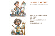Male Artist Clipart JPG, a Person Illustration by Memories By Lea (Thumbnail 2 of 20)