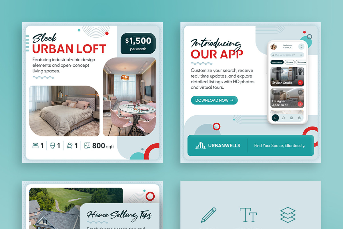 Real Estate Social Media Templates, a Social Media Template by Brandify Studio (Photo 5 of 5)