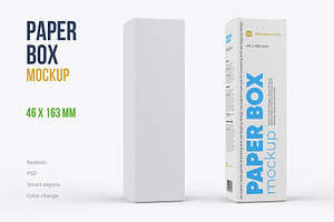 Paper Box Mockup 46x163mm