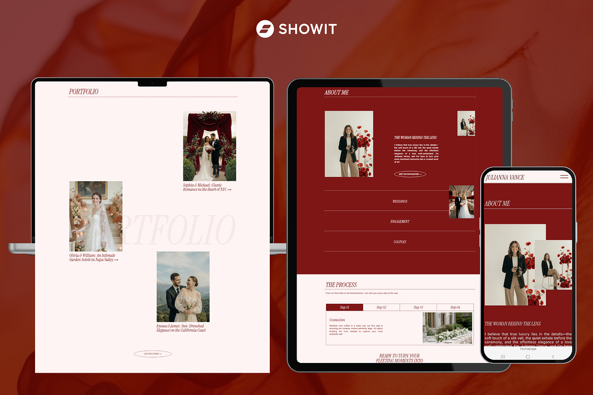 Wedding Photographer Showit Website, a Websites & App Template by OliaMuseDesign (Photo 3 of 9)