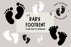 Baby Footprint,  BABY ON BOARD PNGs