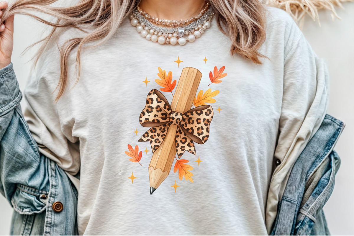 AutumnTeacher Pencil Bow PNG, an Illustration by Sublimation Artist (Photo 8 of 9)