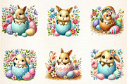 Cute Easter bunny clipart bundle, an Illustration by DreamArtGraphic (Thumbnail 4 of 5)