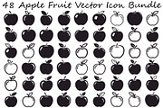 Apple Fruit Vector Icon Bundle, an Illustration by musafir_fashion (Thumbnail 1 of 49)