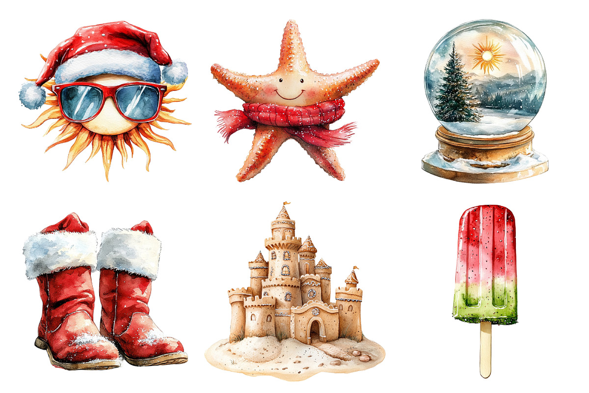 Hand-Drawn Christmas in July Clipart, an Illustration by Daily.Designs (Photo 5 of 5)