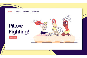 Pillow fighting landing page, a Landing Page Template by IMG Visuals