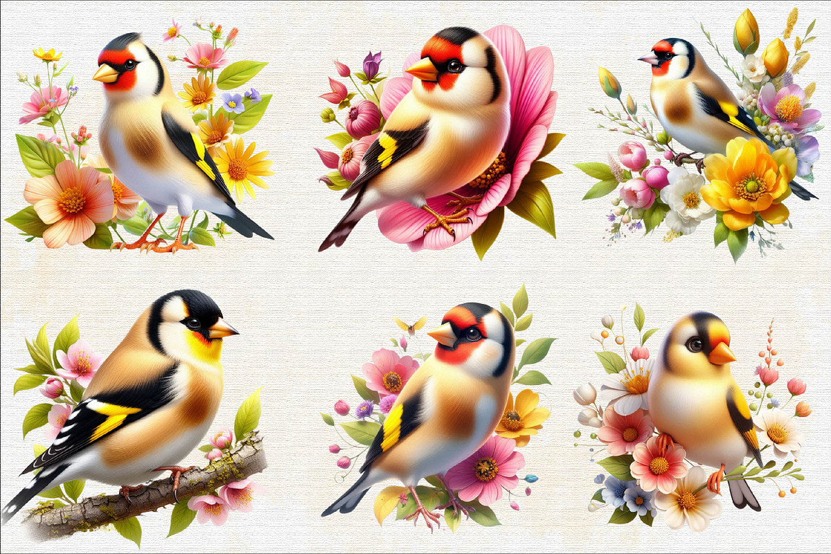 Spring American Goldfinch Bird Subli, an Illustration by SVGArt (Photo 5 of 7)