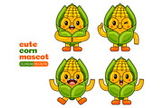 Corn Mascot Character Vector Pack, an Illustration by MEDZ (Thumbnail 5 of 5)