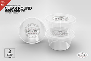 Clear Round Sauce Containers Mockup