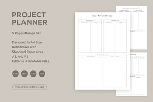 Project Planner Pages Set V-13, a Stationery Template by shahsoft