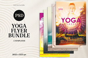 5 Yoga Flyer Bundle, a Design Template by PopotLane