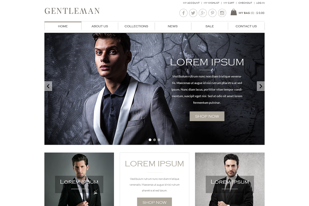 Gentleman E-Commerce Website, a Websites & App Template by Loone Designs (Photo 2 of 4)