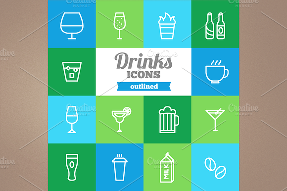 Outlined Drinks Icons