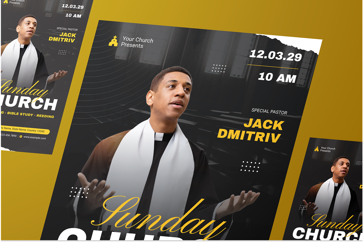Sunday Church Flyer Set, a Flyer Template by Annora Studio (Photo 6 of 6)