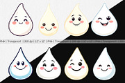 Smiling Milk Drop Clipart, a Graphic by Artnoy (Thumbnail 2 of 5)