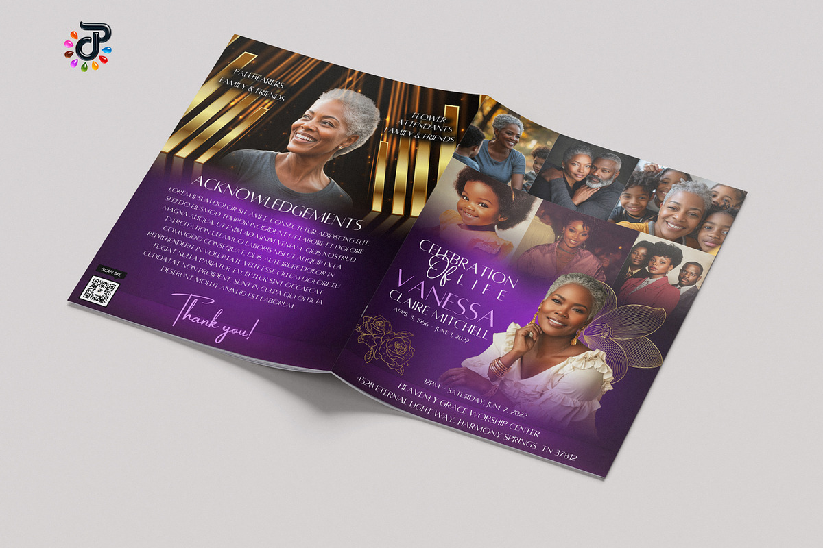 Elegant Canva Obituary Template, a Brochure Template by Protech Design ENT (Photo 5 of 9)