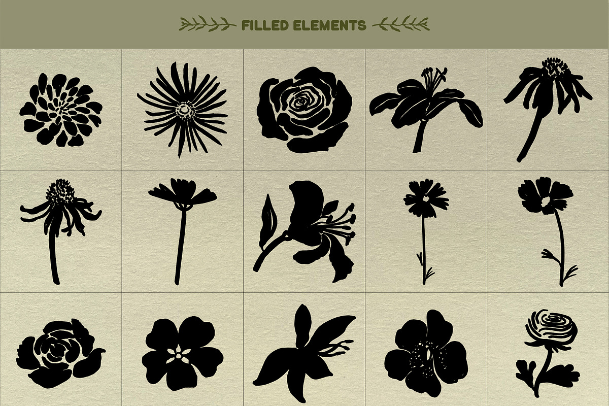 Botanical Vibes: 120 Floral Elements, an Object Illustration by Sheikhadesign (Photo 7 of 15)