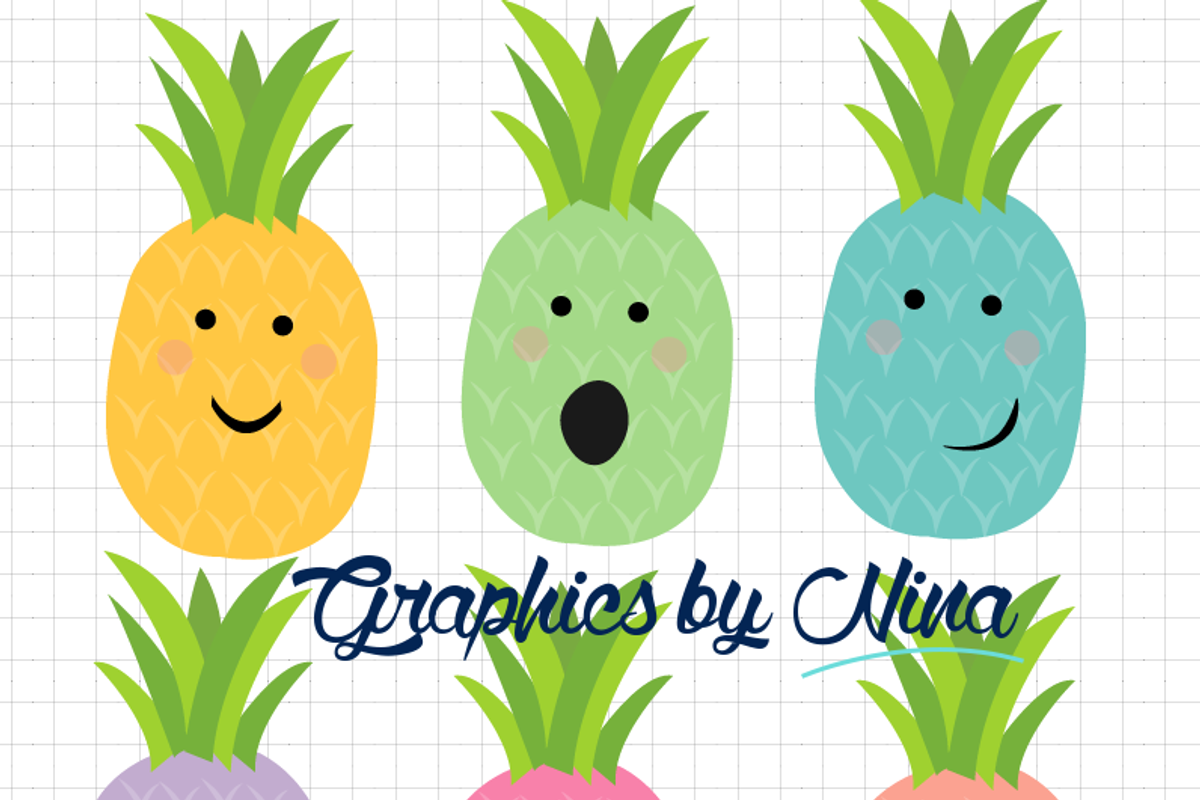 Pineapple Clipart, an Illustration by Graphics by Nina