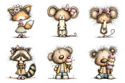 Whimsical summer woodland animals, an Illustration by SinaCreation (Thumbnail 10 of 11)