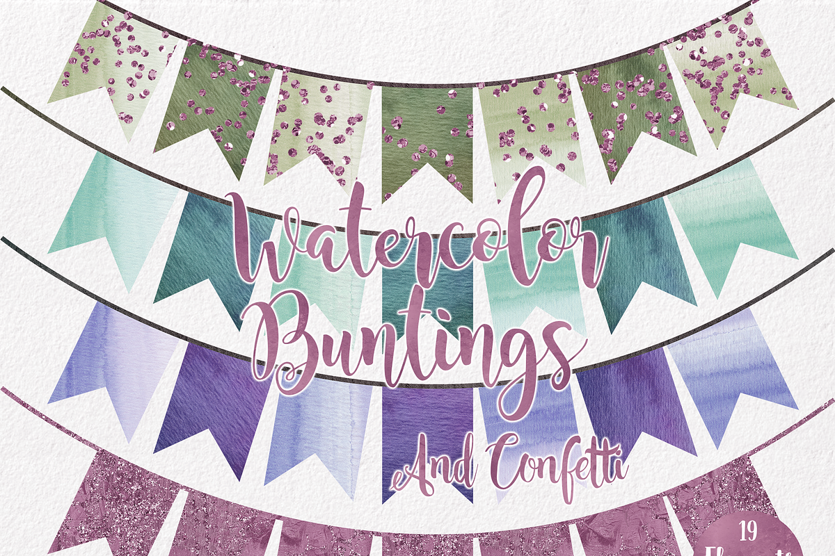 Wedding Party Bunting Flag Banners, a Decorative Illustration by ClipartBrat Graphics (Photo 3 of 3)