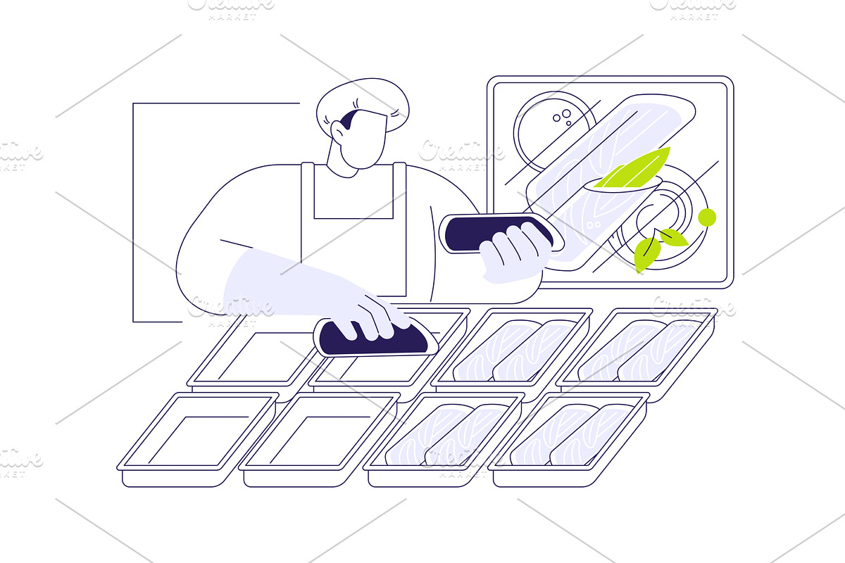 Packing food abstract concept vector, an Illustration by Visual Generation