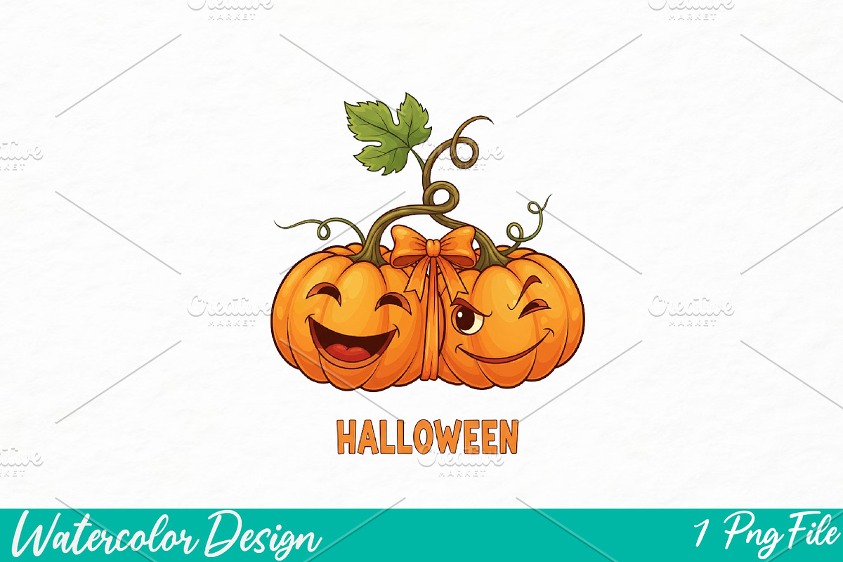 Pumpkin Cheeries Coquette Png, an Illustration by Watercolor design (Photo 1 of 3)