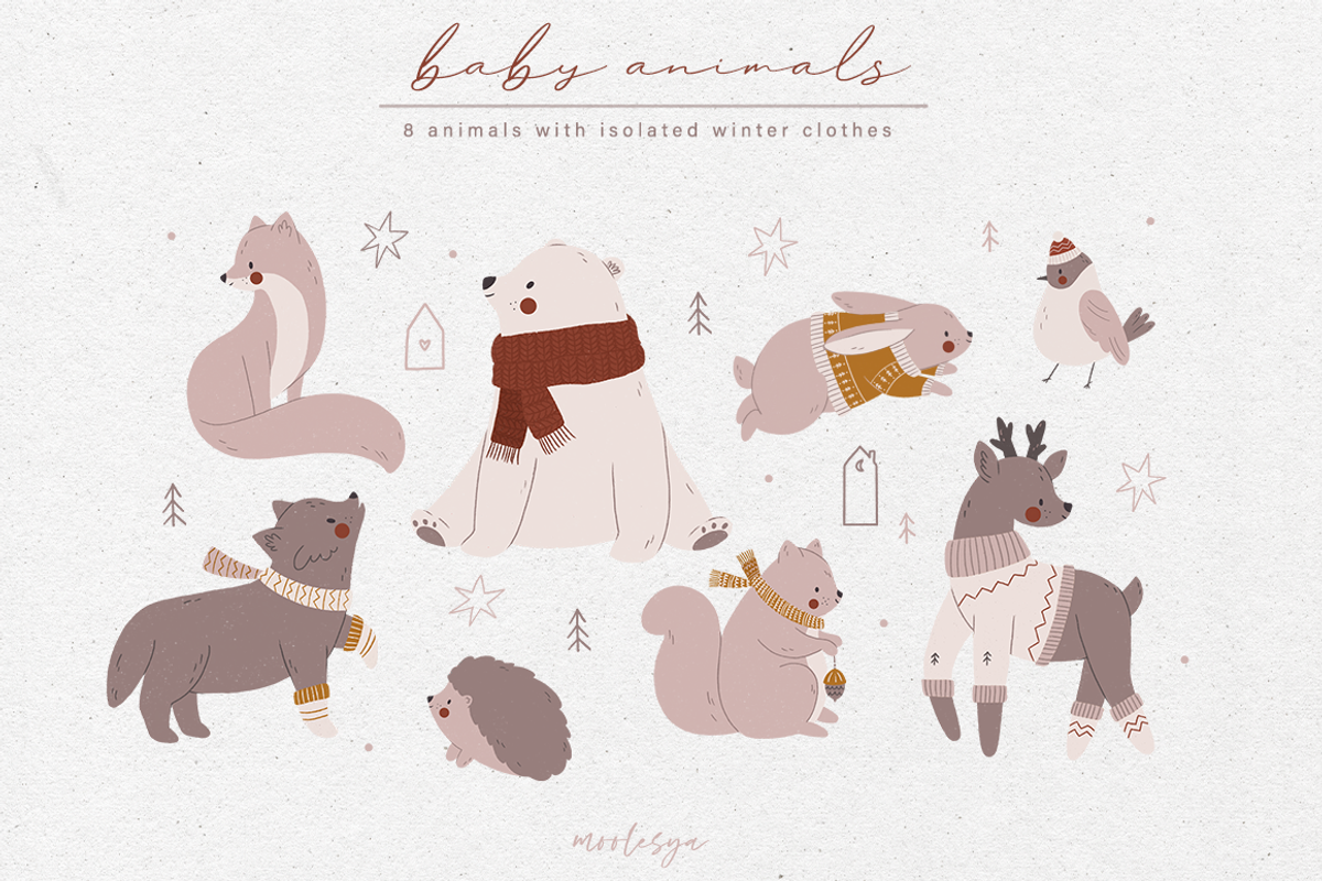 Hygge Christmas • Kids collection, an Animal Illustration by moolesya (Photo 3 of 17)