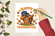 Happy Thanksgiving Boy Turkey PNG, an Illustration by designcity5 (Thumbnail 5 of 8)