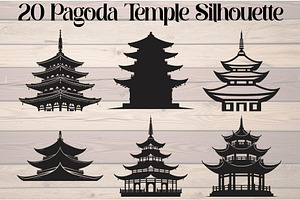Pagoda Temple Silhouette, an Object Graphic by Creativeshirt