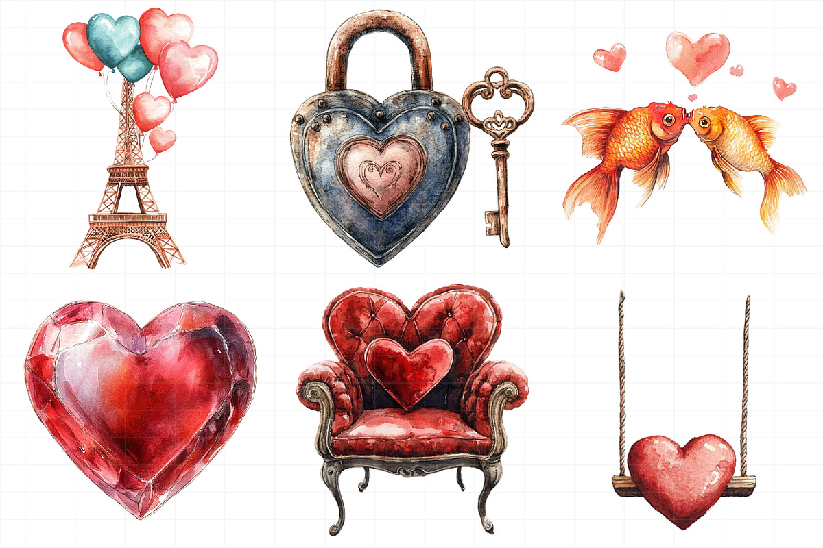 Watercolor Valentines Couple Clipart, an Illustration by Daily.Designs (Photo 6 of 8)